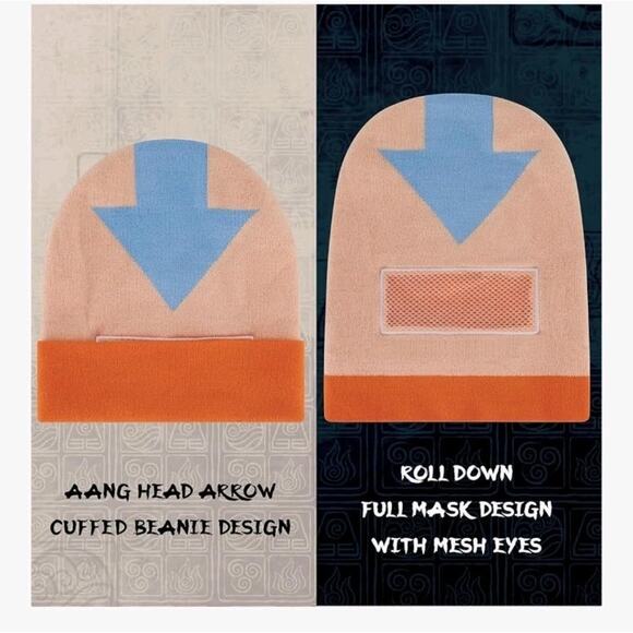 Avatar the Last Airbender Hat Beanie Knit Cap Anime Cartoon Cosplay Aang Arrow - Picture 2 of 4